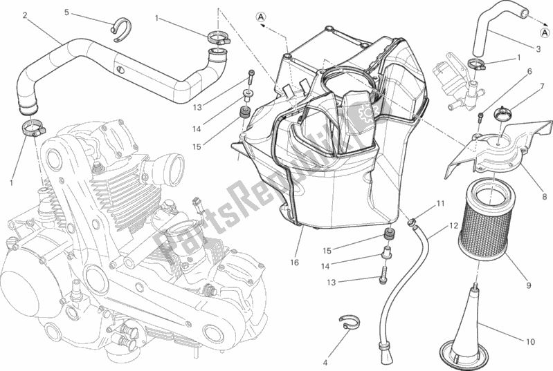 All parts for the Intake of the Ducati Monster 795-Thai 2013